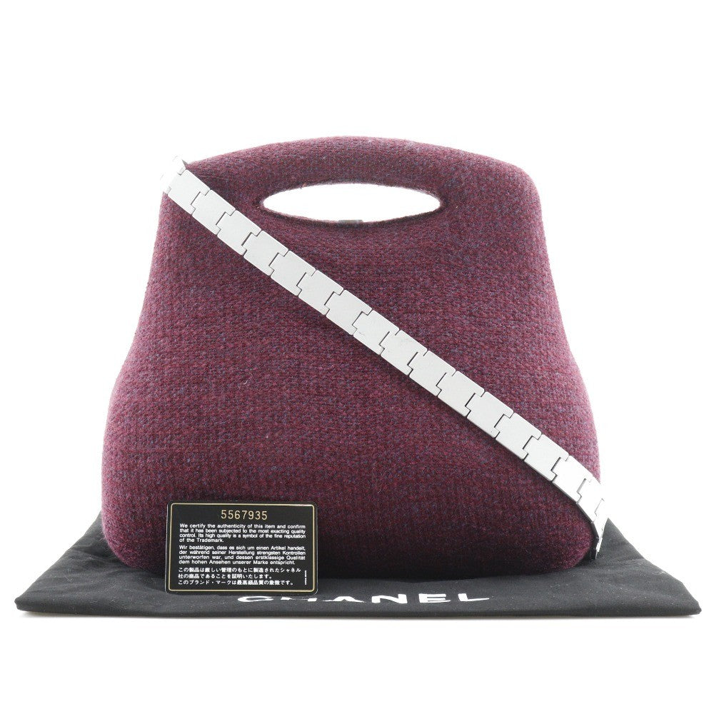 Chanel Vintage Millennium Waist Bag Tweed Purple Tweed Handbag (Pre-Owned)