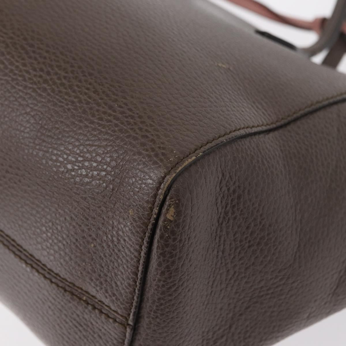 Gucci Swing Tote Leather Gray Leather Tote Bag Bag (Pre-Owned)