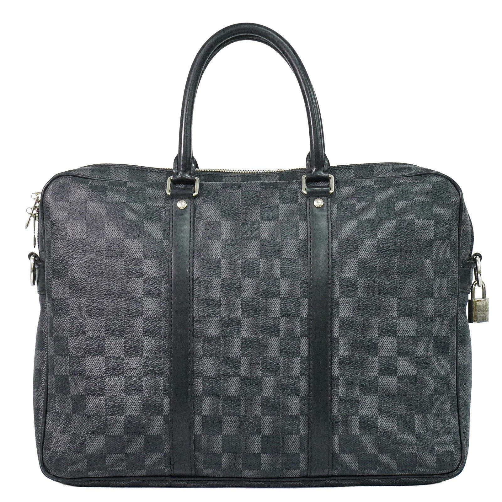 Louis Vuitton Porte-Documents Voyage Briefcase Damier Graphite Gray Canvas Briefcase Bag (Pre-Owned)