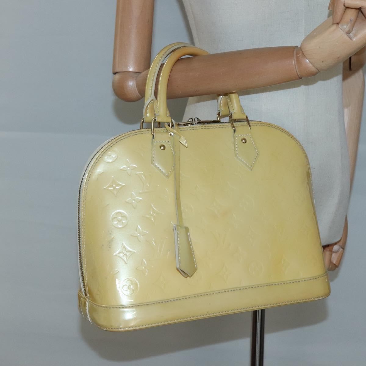 Louis Vuitton Alma Handbag Patent Leather Yellow Patent_Leather Handbag (Pre-Owned)