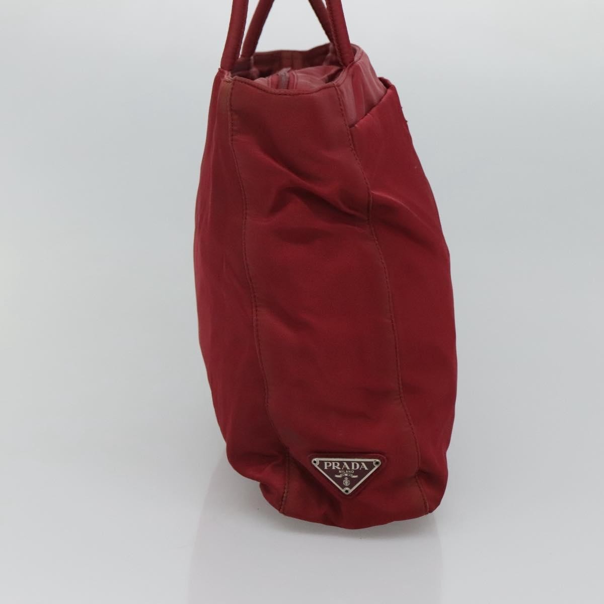 Prada Vintage Zip Tote Tessuto Red Nylon Tote Bag Bag (Pre-Owned)
