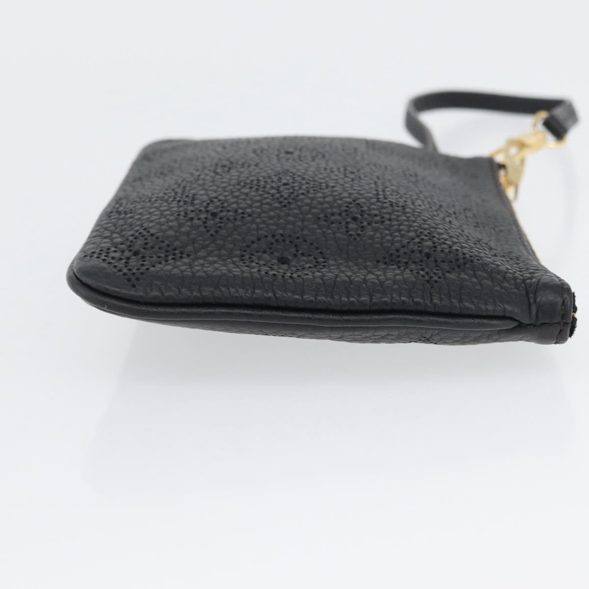 Louis Vuitton Selene Pochette Mahina Leather Black Leather Clutche & Pouche Bag (Pre-Owned)