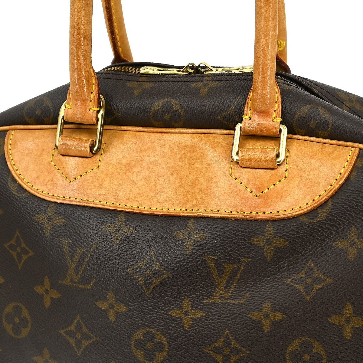 Louis Vuitton Deauville Handbag Monogram Canvas Brown Canvas Handbag (Pre-Owned)