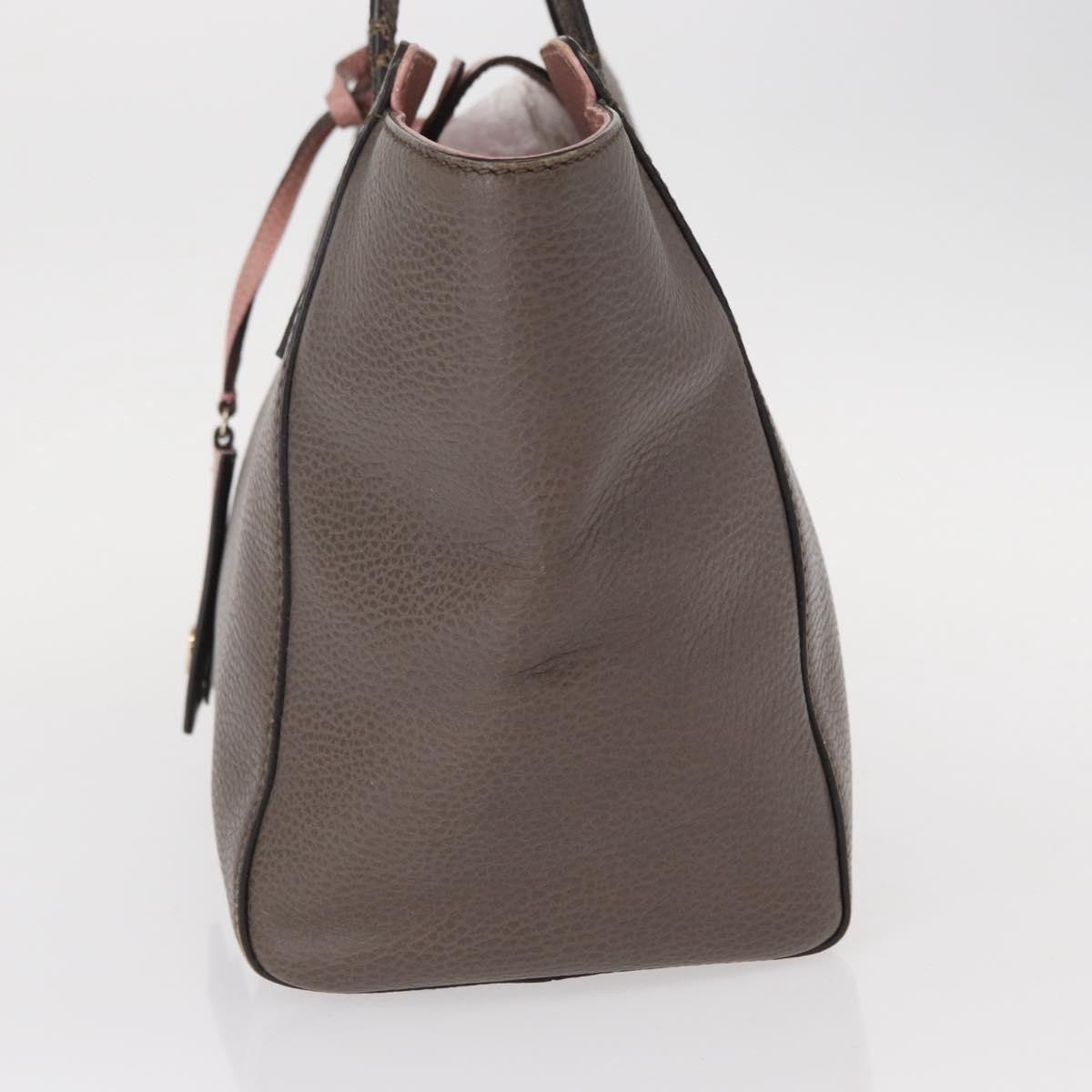 Gucci Swing Tote Leather Gray Leather Tote Bag Bag (Pre-Owned)