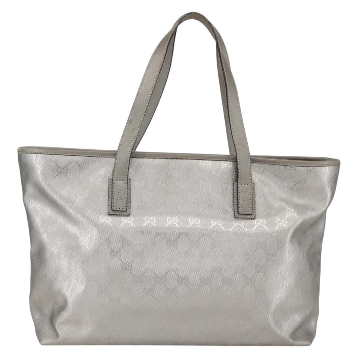 Gucci Plus Tote Gg Imprime Silver Canvas Tote Bag Bag (Pre-Owned)