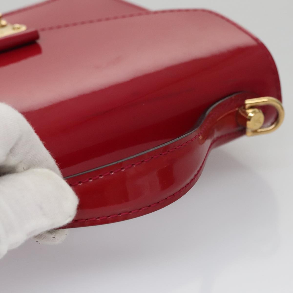 Louis Vuitton Monceau Handbag Vernis Red Patent_Leather Handbag (Pre-Owned)