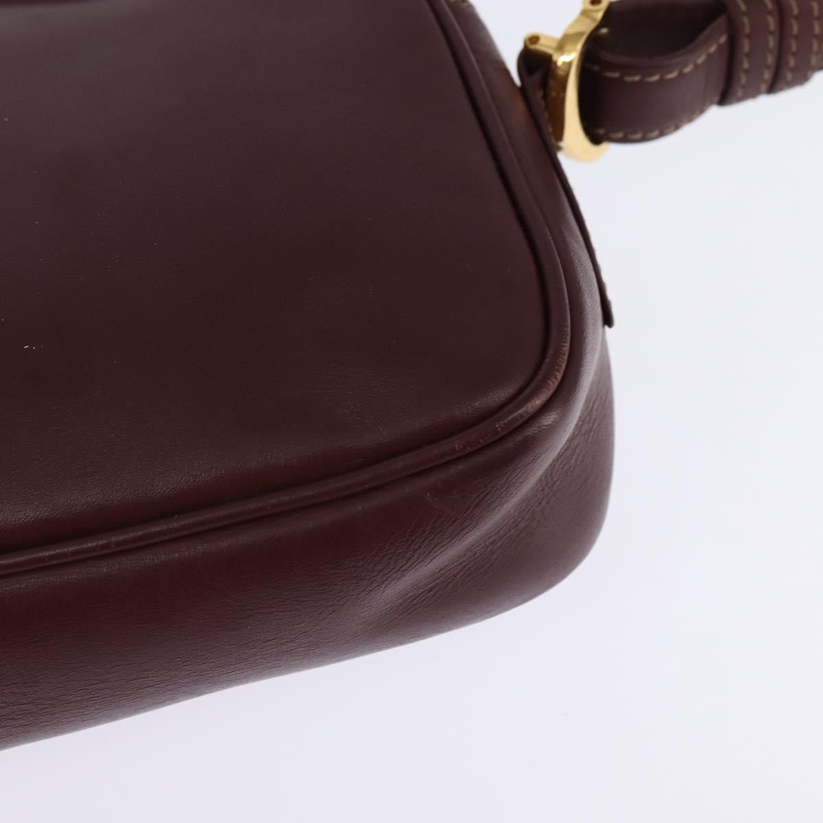 Cartier Must De Cartier Shoulder Bag Leather Burgundy Leather Shoulder Bag Bag (Pre-Owned)