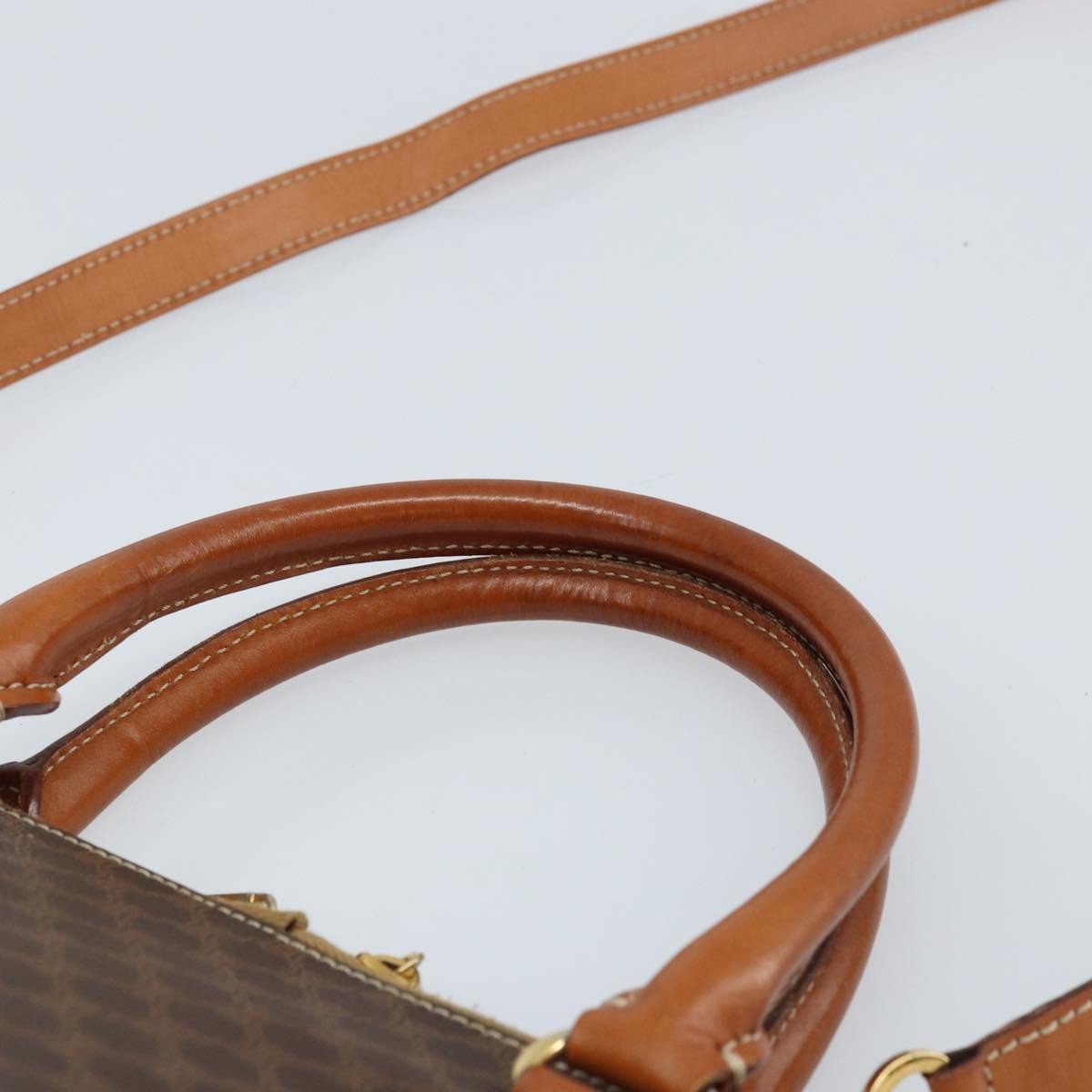 Celine Vintage Macadam Handbag Canvas And Leather Brown Canvas Handbag (Pre-Owned)