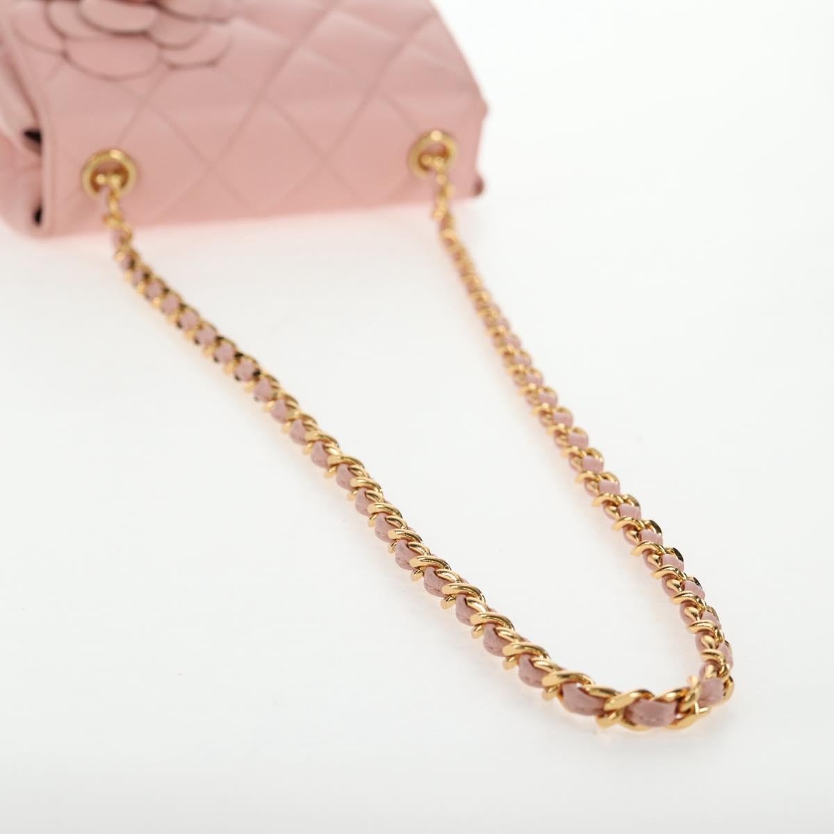 Chanel Vintage Camellia Flap Bag Quilted Lambskin Pink Leather Bag (Pre-Owned)