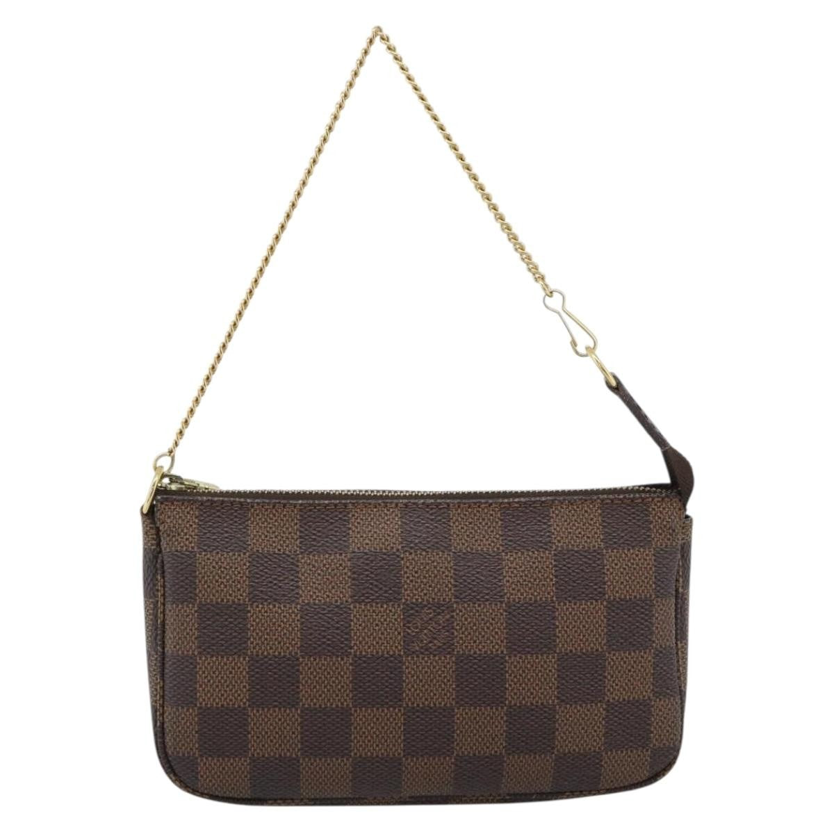 Louis Vuitton Mini Pochette Accessoires Damier Canvas Brown Canvas Clutche & Pouche Bag (Pre-Owned)