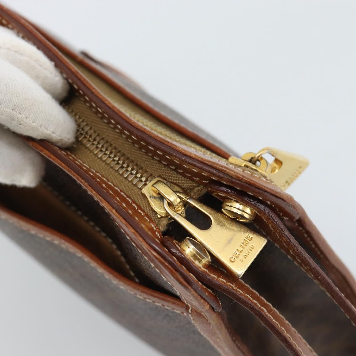 Celine Macadam Pochette Canvas Brown Canvas Clutche & Pouche Bag (Pre-Owned)