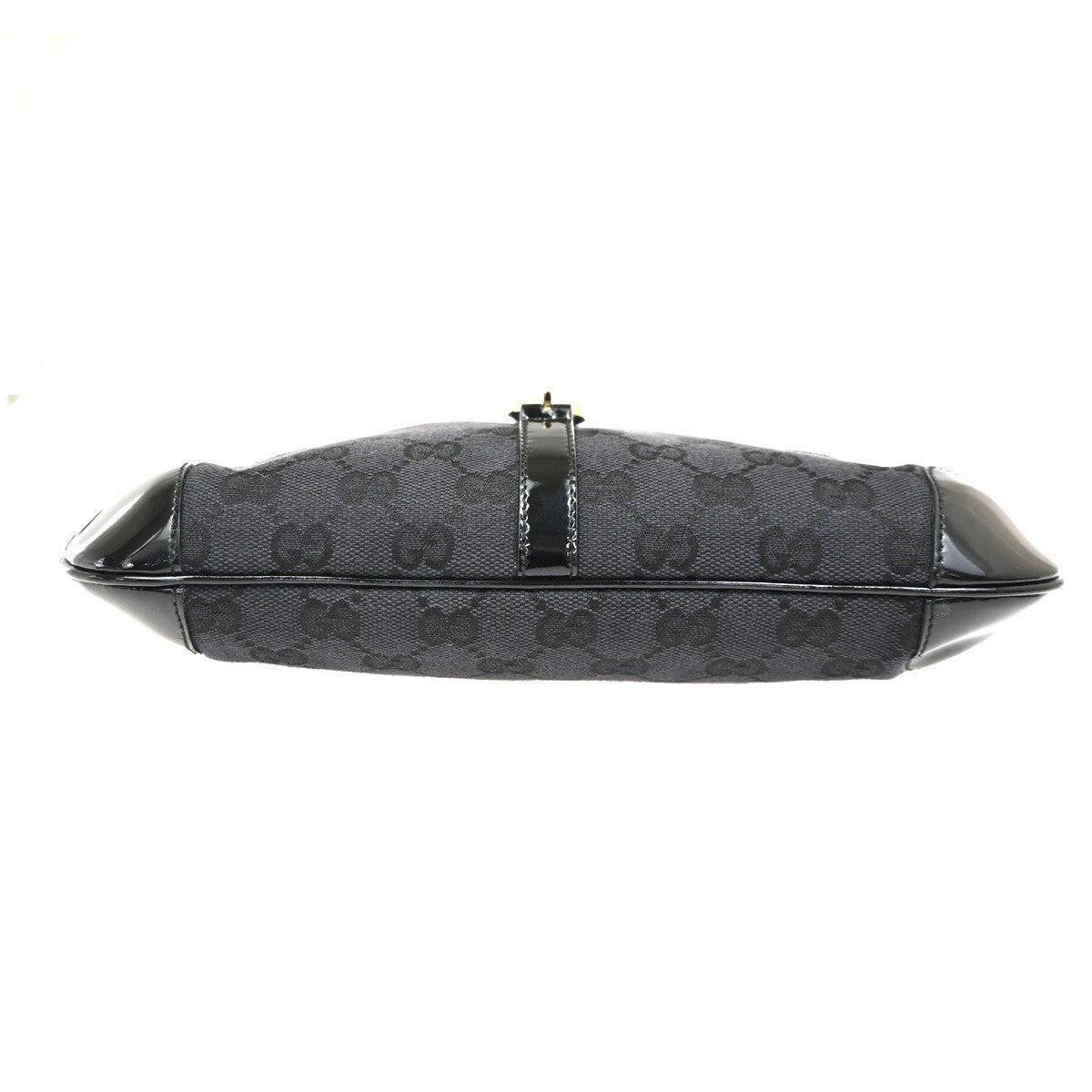 Gucci Vintage Shoulder Bag Monogram Canvas Black Patent_Leather Shoulder Bag Bag (Pre-Owned)