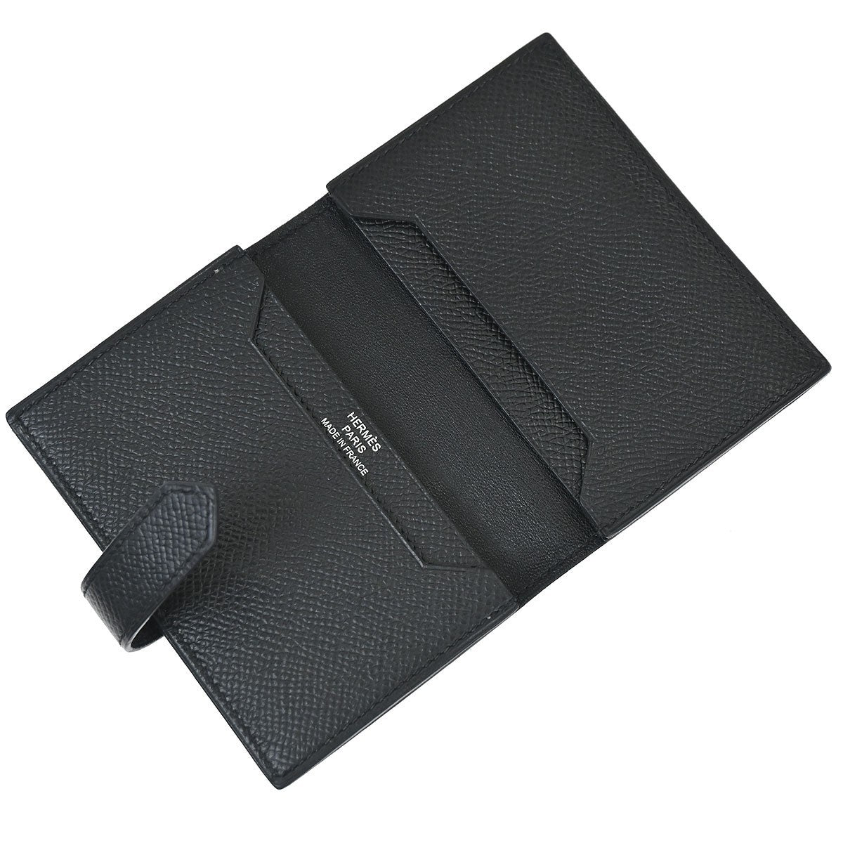 Hermes Bearn Wallet Epsom Black Leather Wallets Accessory (Pre-Owned)