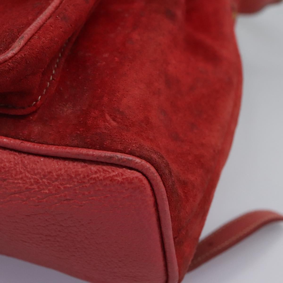 Gucci Gucci Bamboo Backpack Daim Red Suede Backpack Bag (Pre-Owned)