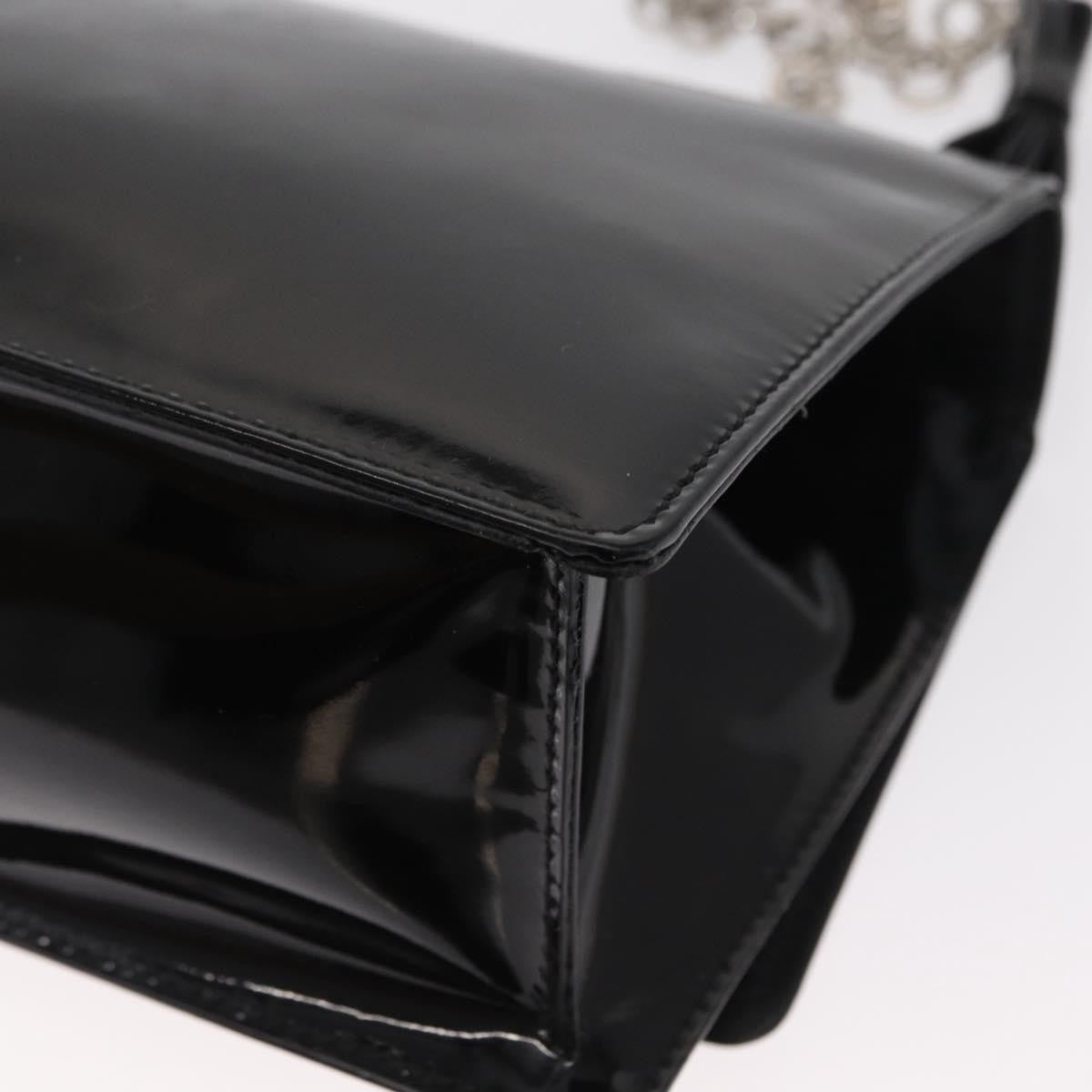 Salvatore Ferragamo Gancini Chain Shoulder Bag Patent Leather Black Patent_Leather Shoulder Bag Bag (Pre-Owned)