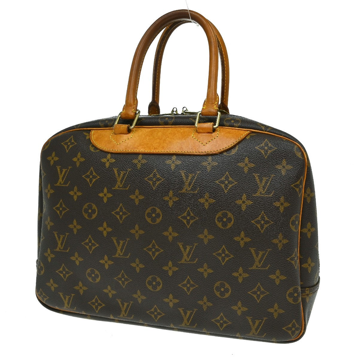 Louis Vuitton Deauville Handbag Monogram Canvas Brown Canvas Handbag (Pre-Owned)