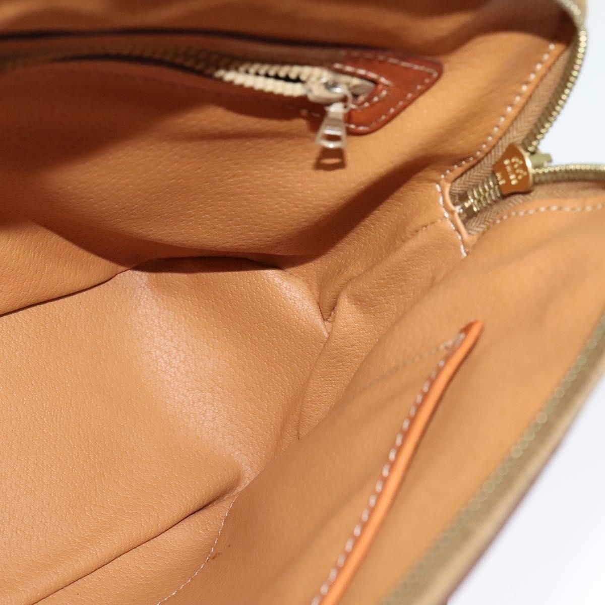 Celine Vintage Macadam Handbag Canvas Beige Canvas Handbag (Pre-Owned)