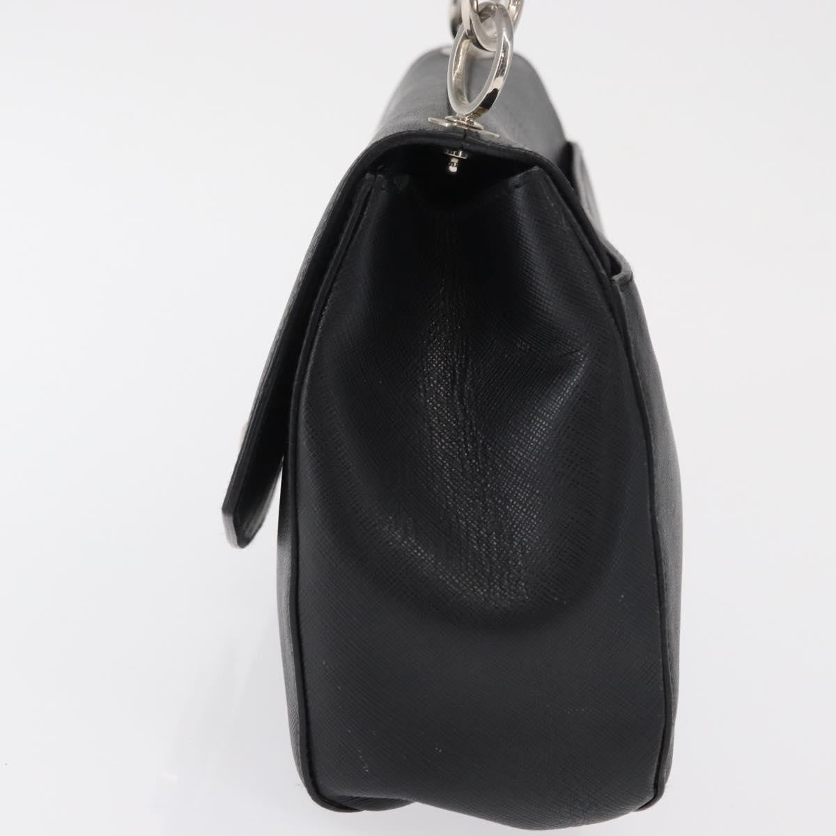 Salvatore Ferragamo Gancini Shoulder Bag Leather Black Leather Shoulder Bag Bag (Pre-Owned)