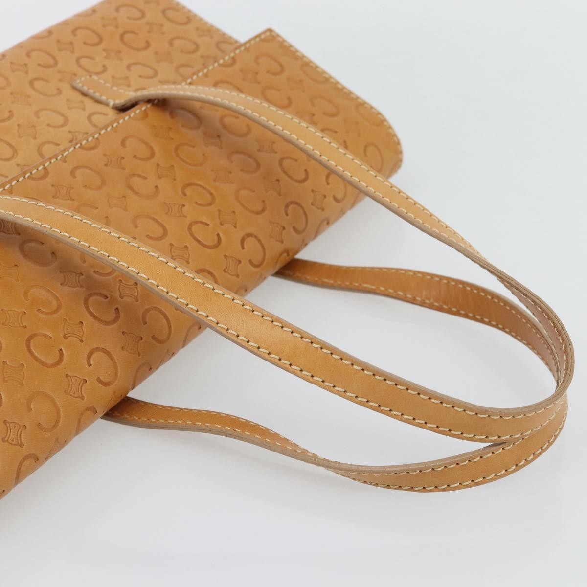 Celine C Macadam Handbag Canvas Beige Canvas Handbag (Pre-Owned)