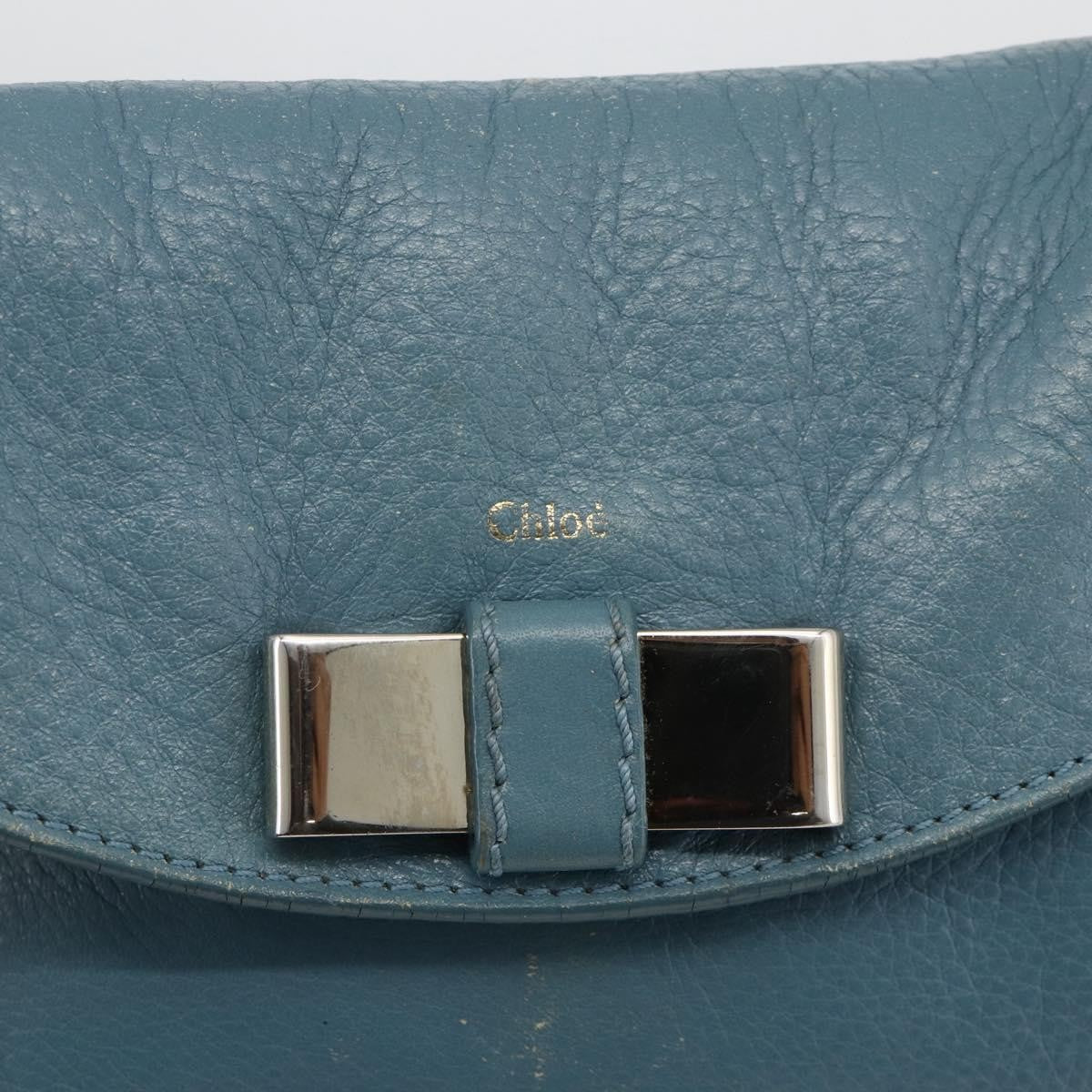 Chloe Lily Handbag Leather Blue Leather Handbag (Pre-Owned)