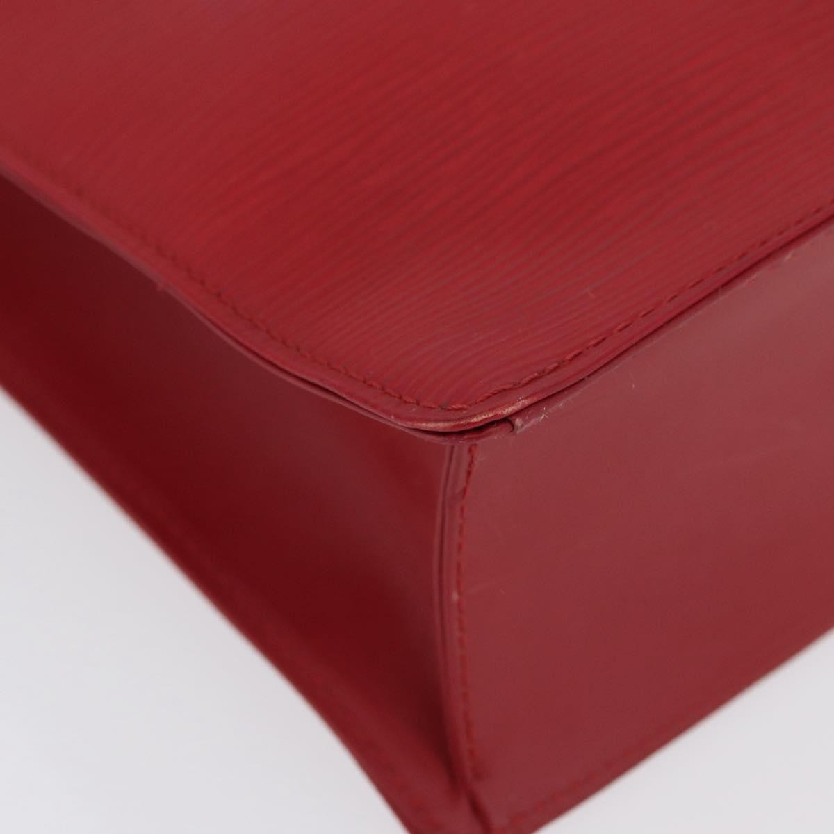 Louis Vuitton Sac Plat Bag Epi Leather Red Leather Tote Bag Bag (Pre-Owned)