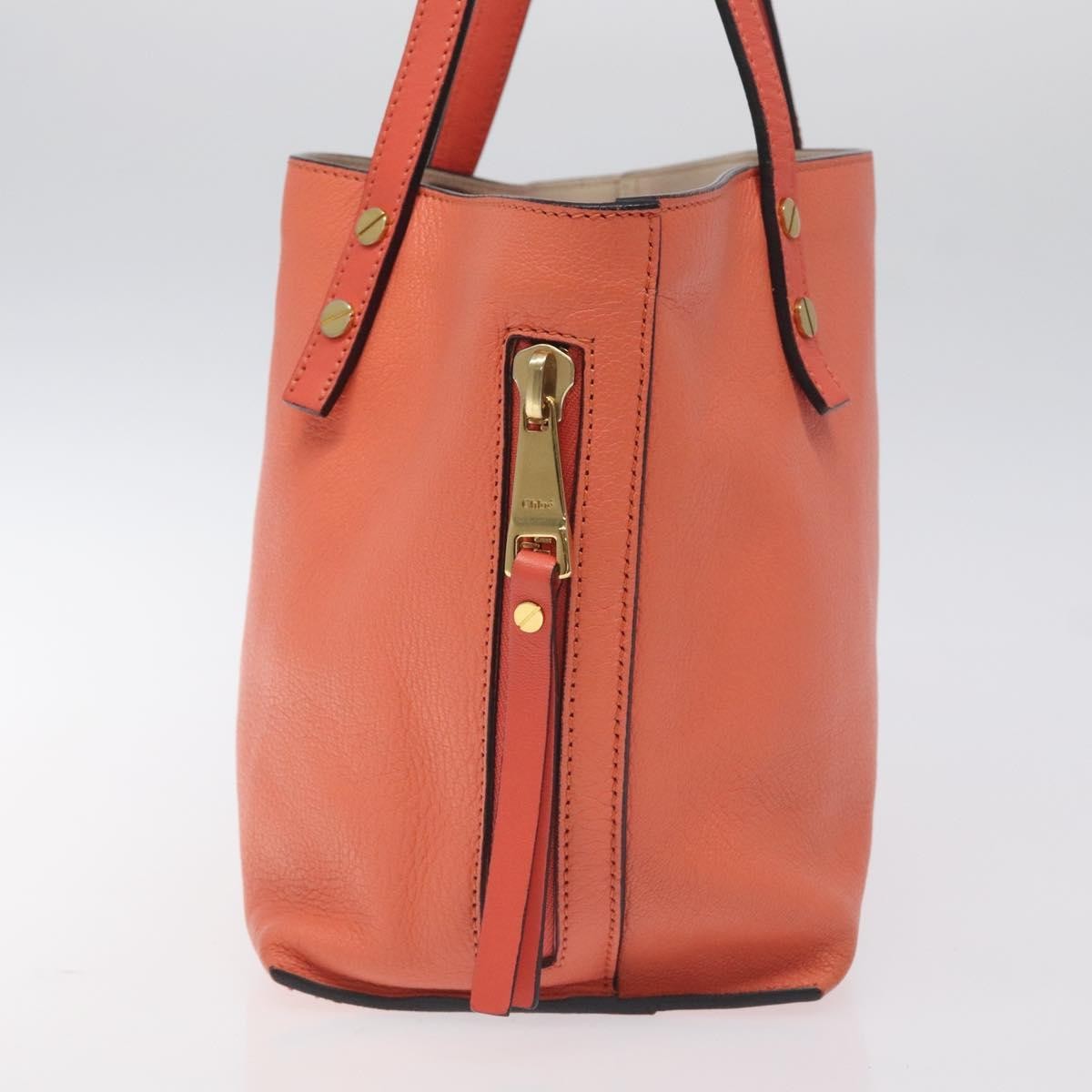 Chloe Dilan Tote Leather Orange Leather Bag (Pre-Owned)