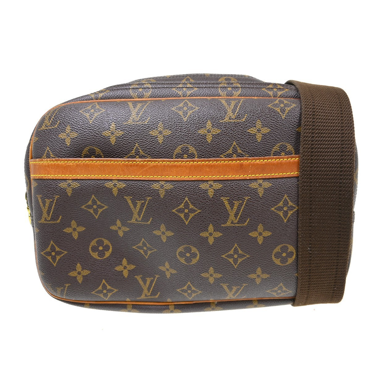 Louis Vuitton Reporter Bag Monogram Canvas Brown Canvas Shoulder Bag Bag (Pre-Owned)