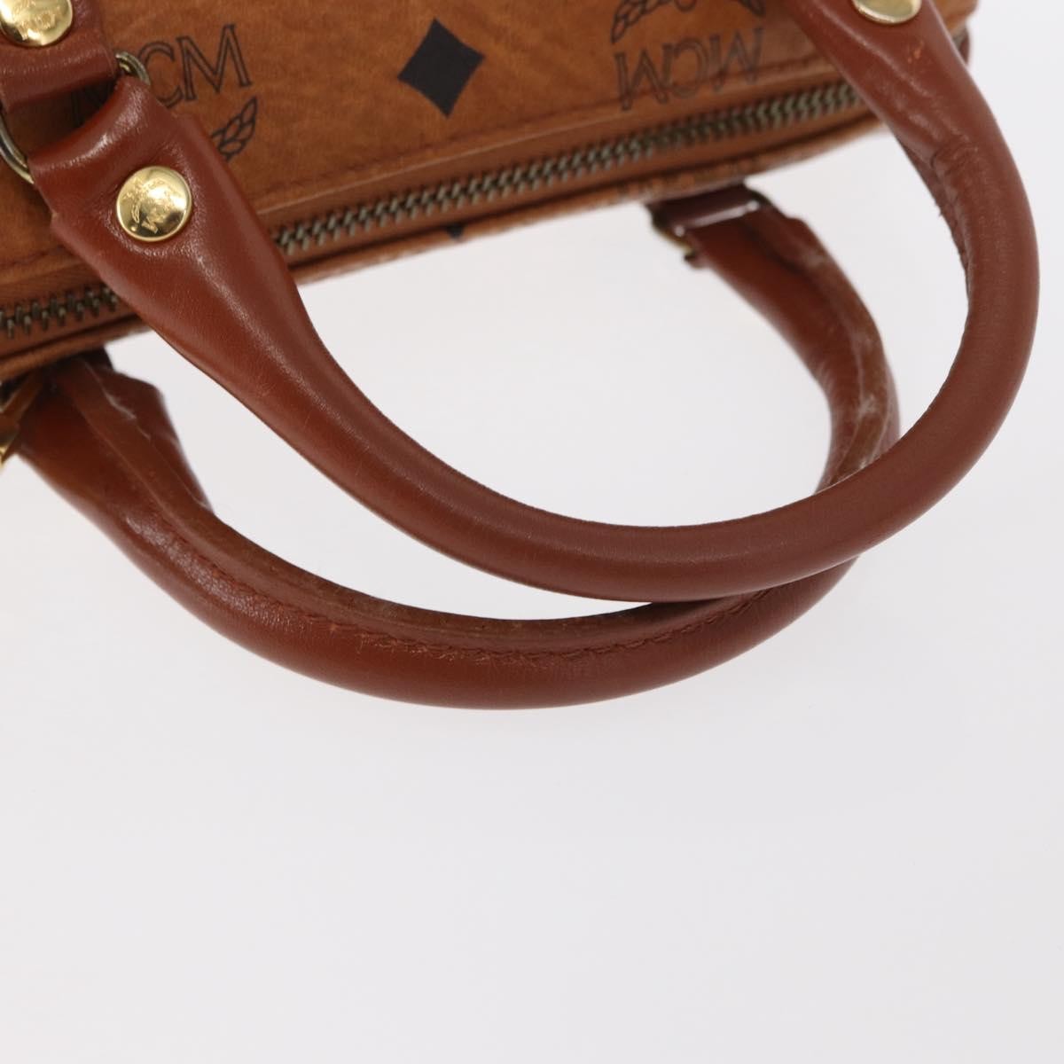 MCM Visetos Handbag Canvas And Leather Brown Canvas Handbag (Pre-Owned)