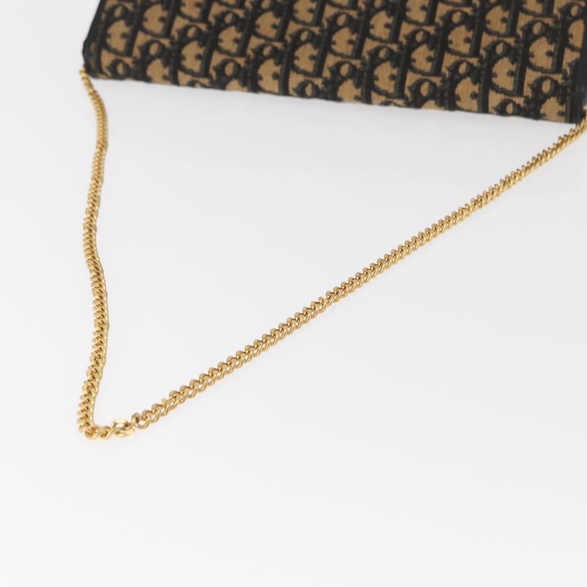 Christian Dior Vintage Cd Chain Flap Shoulder Bag Diorissimo Canvas Navy Canvas Shoulder Bag Bag (Pre-Owned)