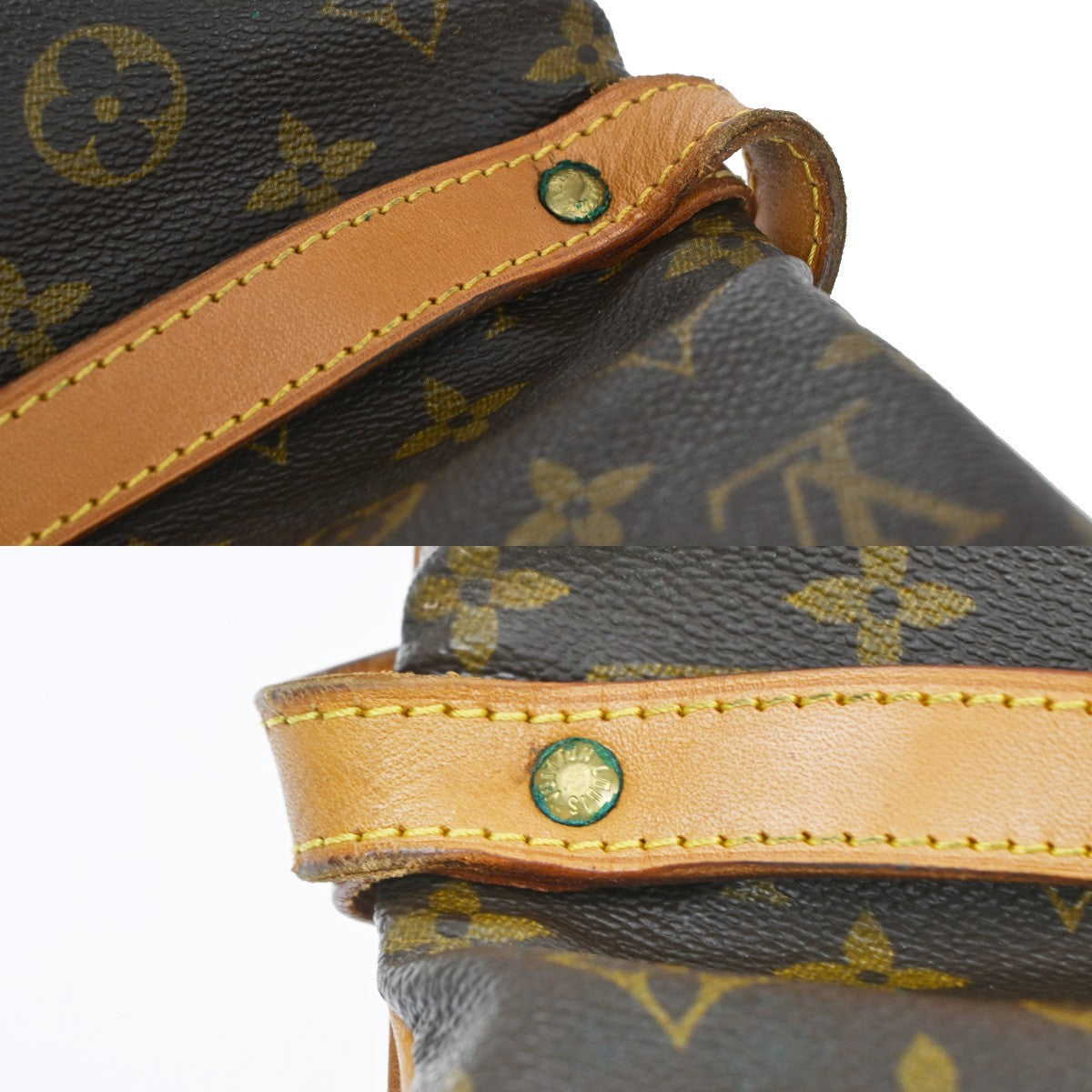 Louis Vuitton Saumur Handbag Monogram Canvas Brown Canvas Shoulder Bag Bag (Pre-Owned)