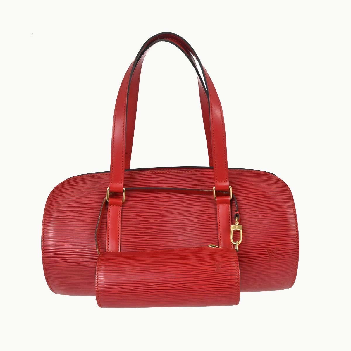 Louis Vuitton Soufflot Handbag Epi Leather Red Leather Handbag (Pre-Owned)