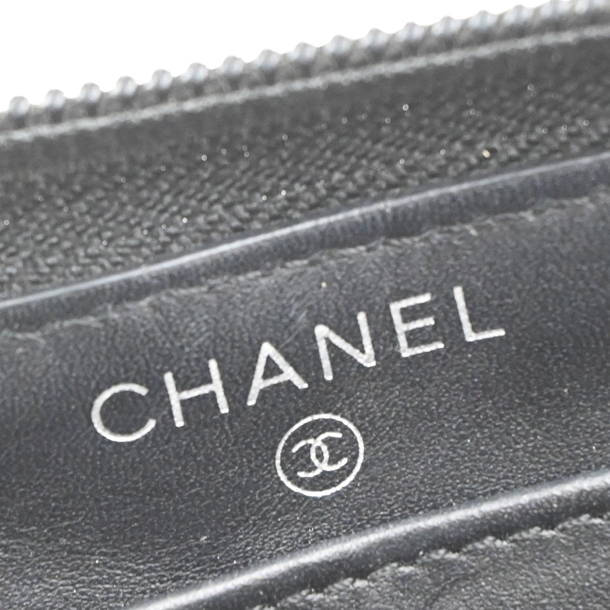 Chanel Cc Zip Around Wallet Leather Black Leather Wallets Accessory (Pre-Owned)