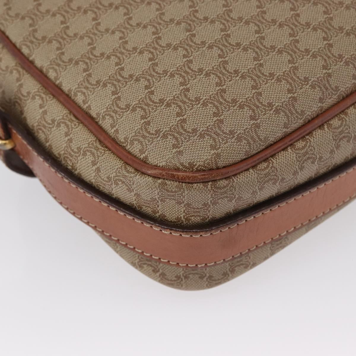 Celine Vintage Macadam Shoulder Bag Canvas And Leather Beige Canvas Shoulder Bag Bag (Pre-Owned)