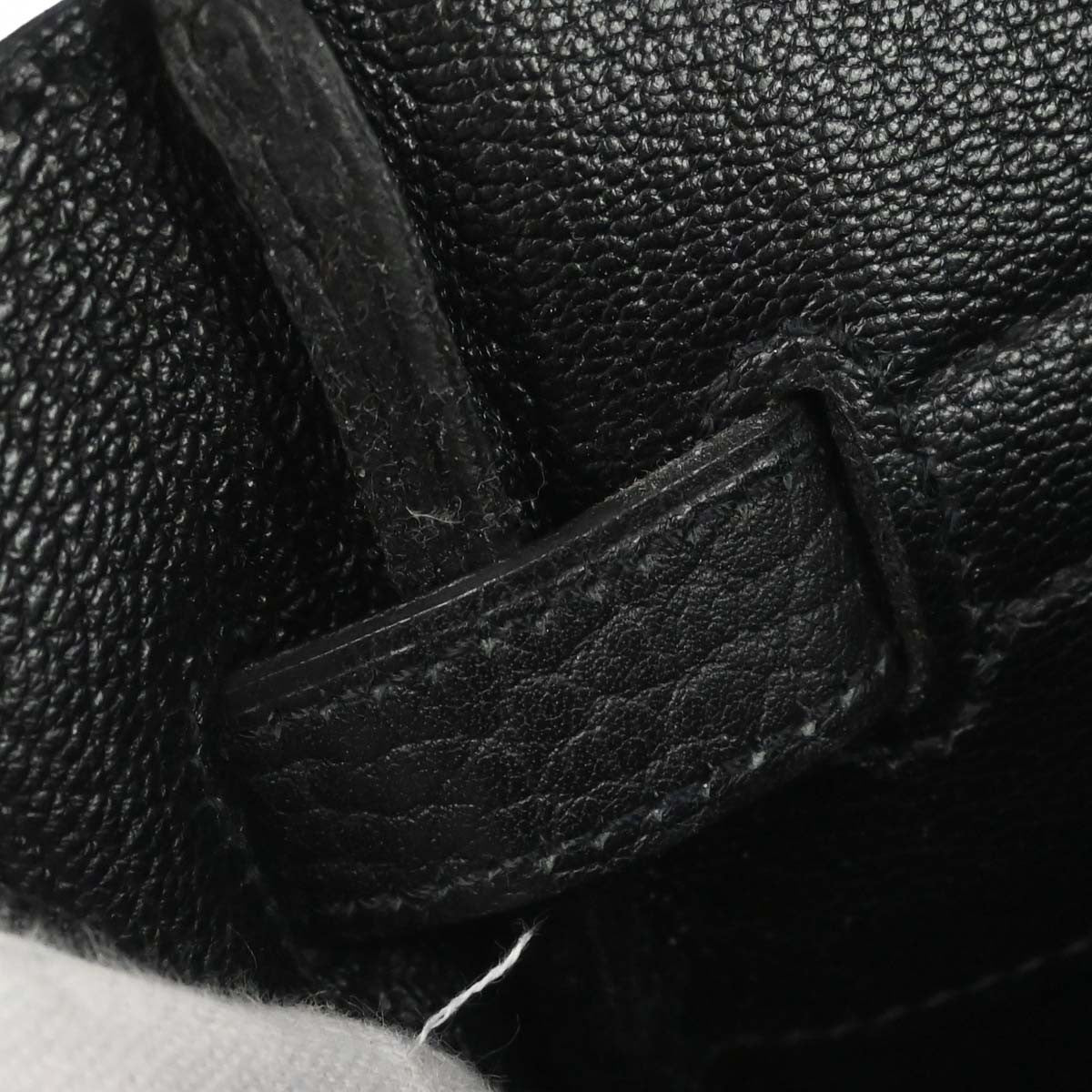 Hermes Hac Birkin Bag Black Fjord With Palladium Hardware Black Leather Handbag (Pre-Owned)