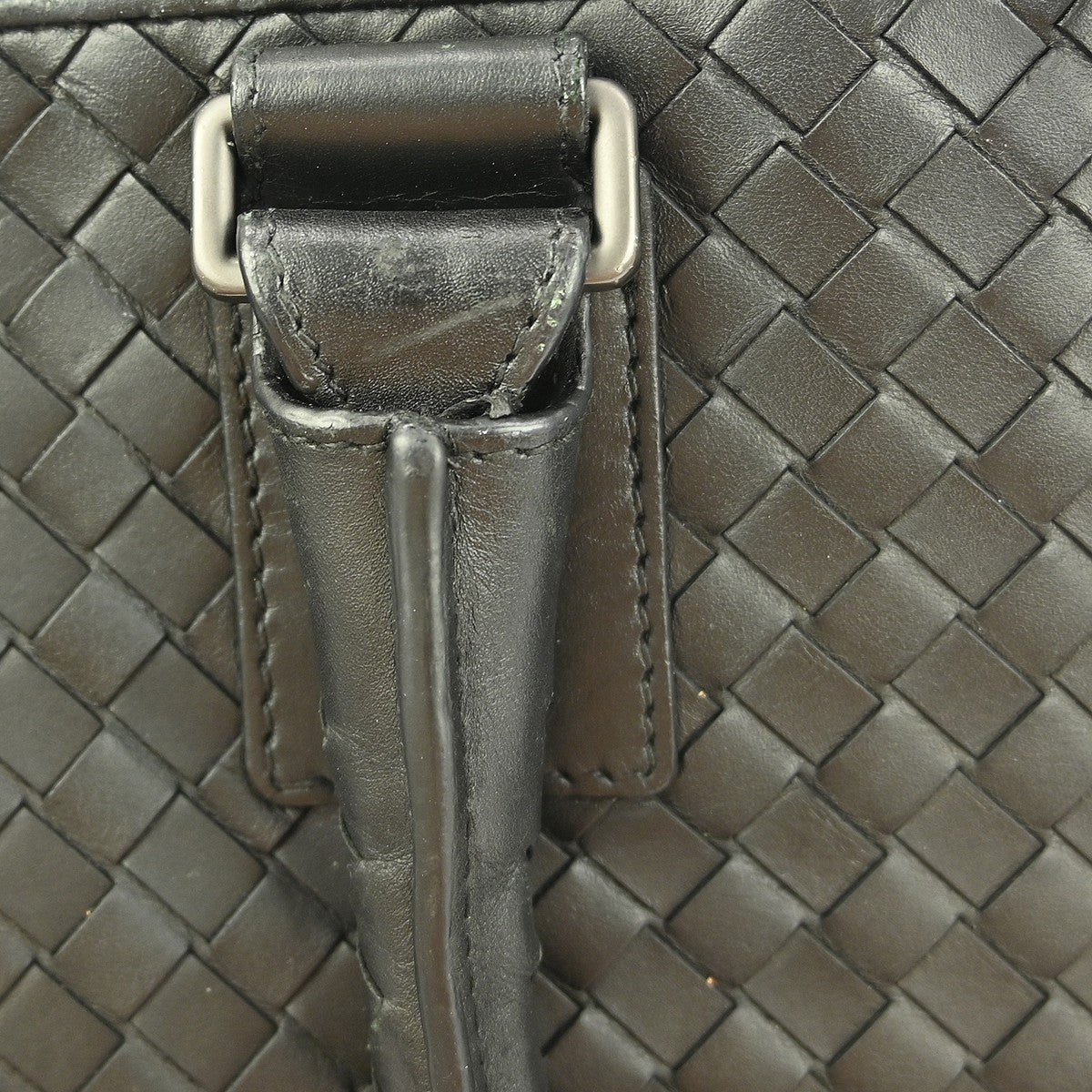 Bottega Veneta Top Zip Briefcase Intrecciato Nappa Black Leather Briefcase Bag (Pre-Owned)