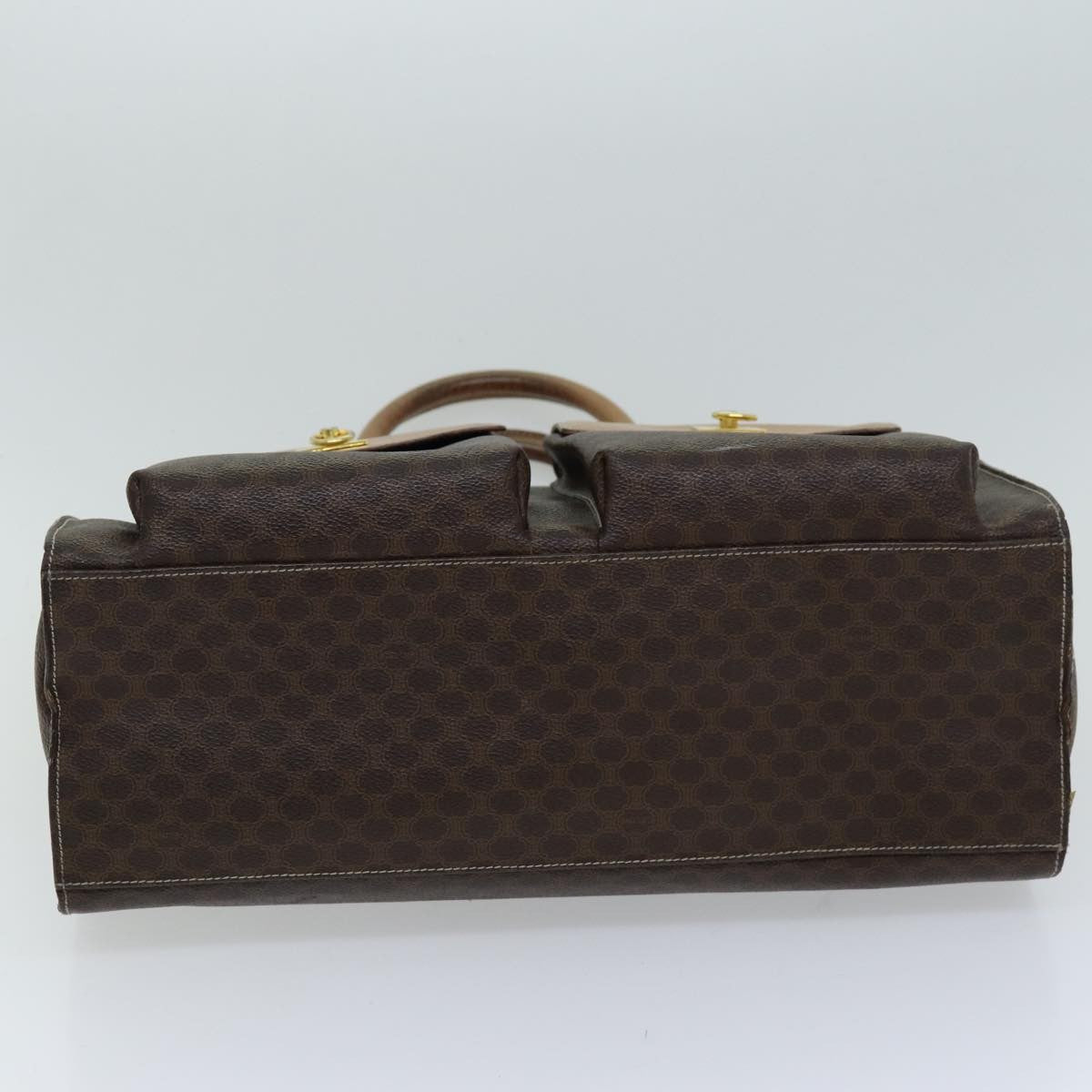 Celine Vintage Macadam Tote Bag Canvas And Leather Brown Canvas Tote Bag Bag (Pre-Owned)