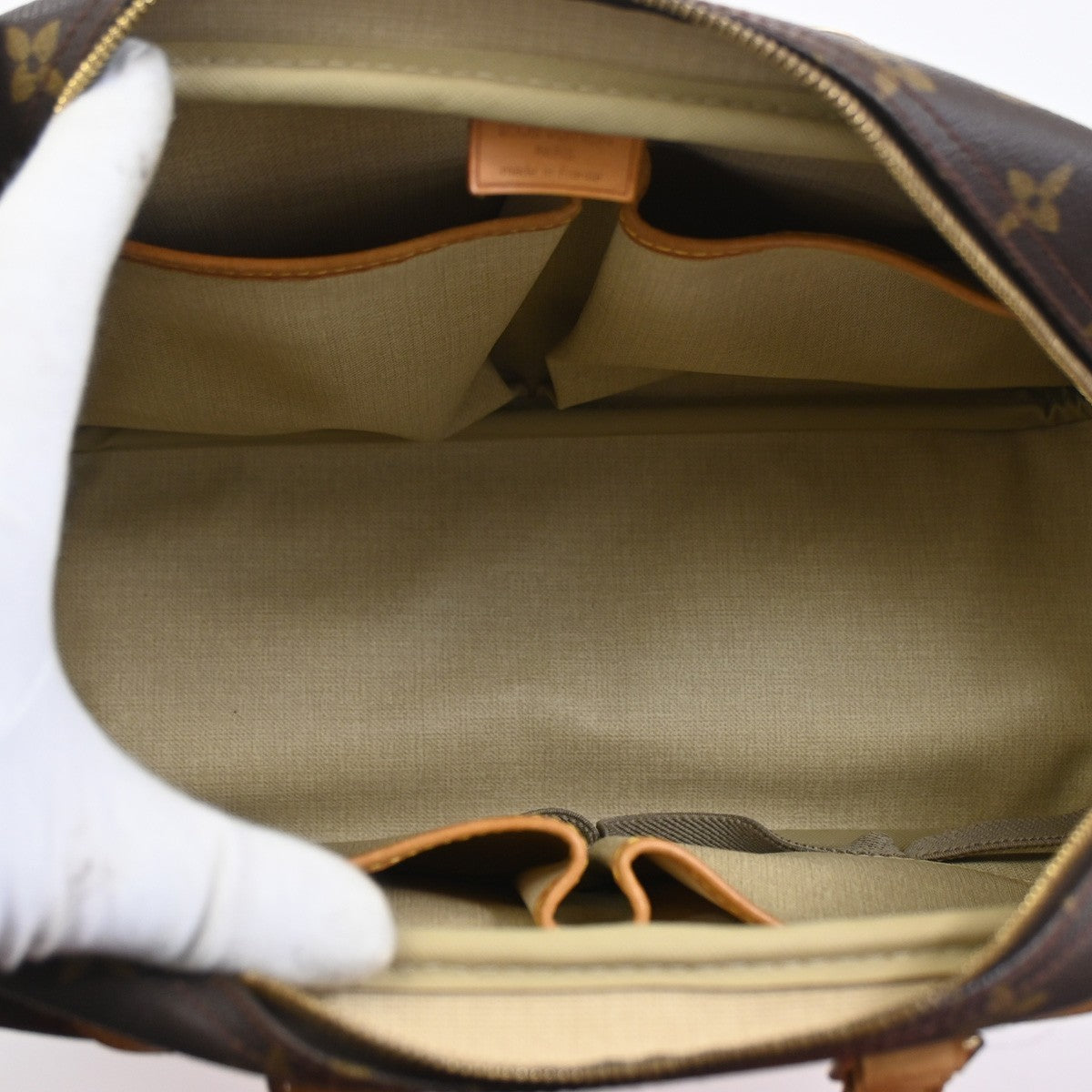 Louis Vuitton Deauville Handbag Monogram Canvas Brown Canvas Handbag (Pre-Owned)