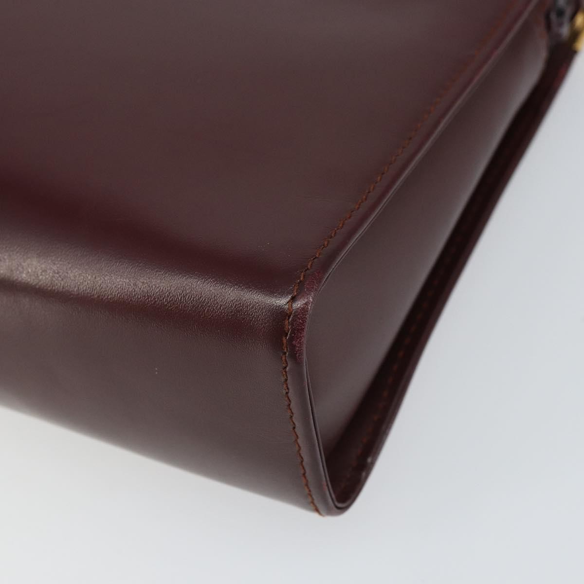Cartier Must De Cartier Clutch Bag Leather Burgundy Leather Clutche & Pouche Bag (Pre-Owned)
