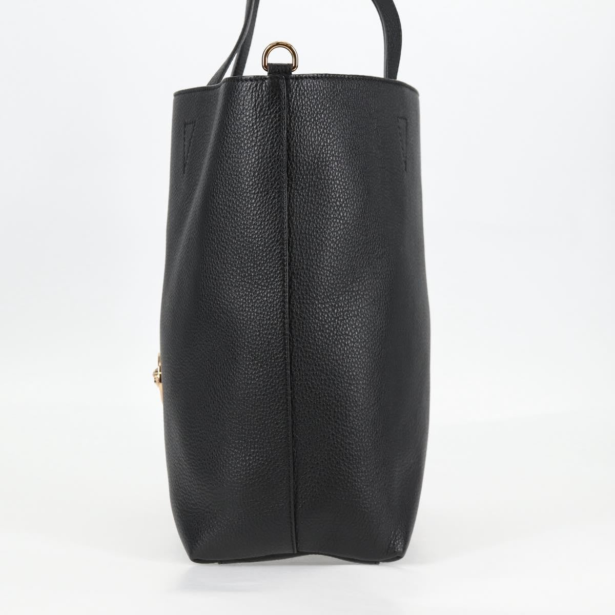 Versace Medusa Tote Leather Black Leather Tote Bag Bag (Pre-Owned)