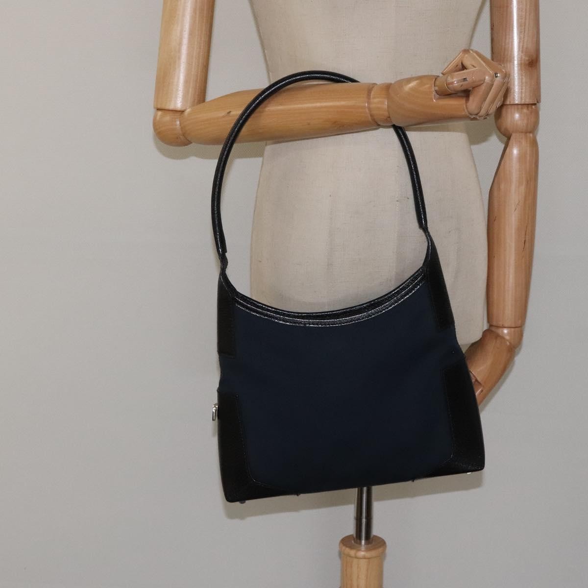 Salvatore Ferragamo Vintage Shoulder Bag Canvas Navy Canvas Shoulder Bag Bag (Pre-Owned)