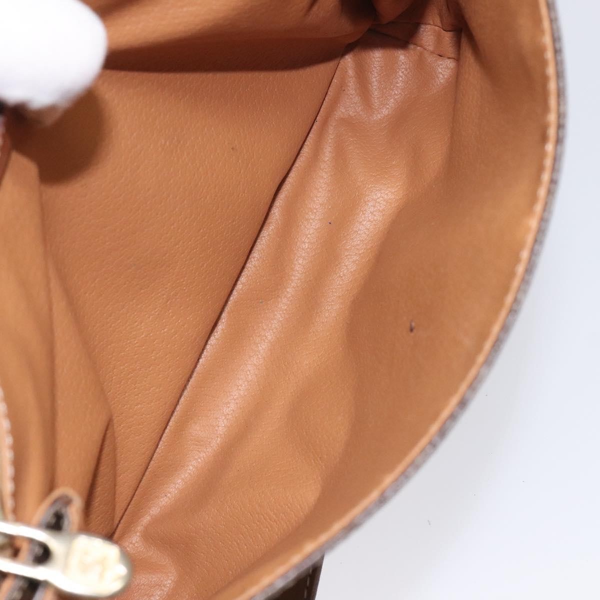 Celine Vintage Macadam Circle Logo Shoulder Bag Canvas And Leather Brown Canvas Shoulder Bag Bag (Pre-Owned)