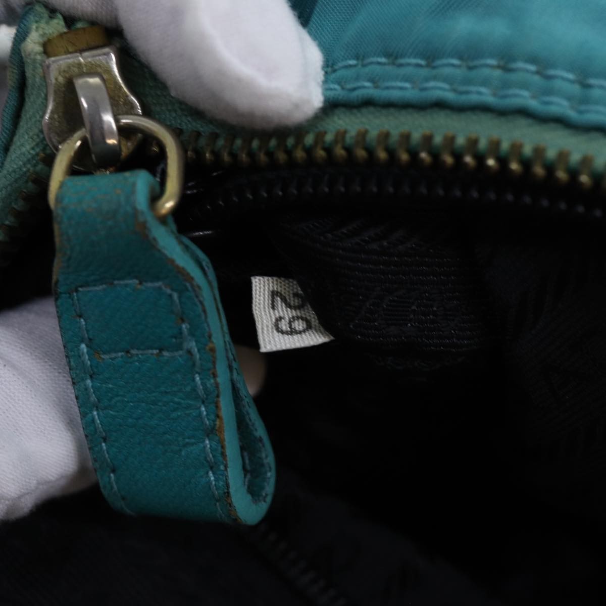 Prada Chain Shoulder Bag Tessuto Blue Nylon Shoulder Bag Bag (Pre-Owned)