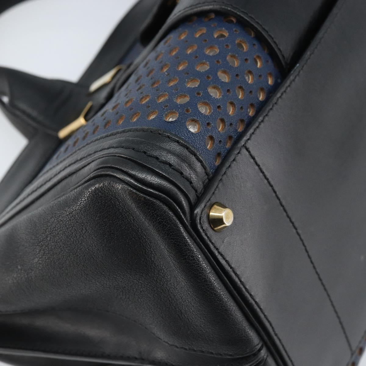 Chloe Alice Satchel Leather Black Leather Handbag (Pre-Owned)