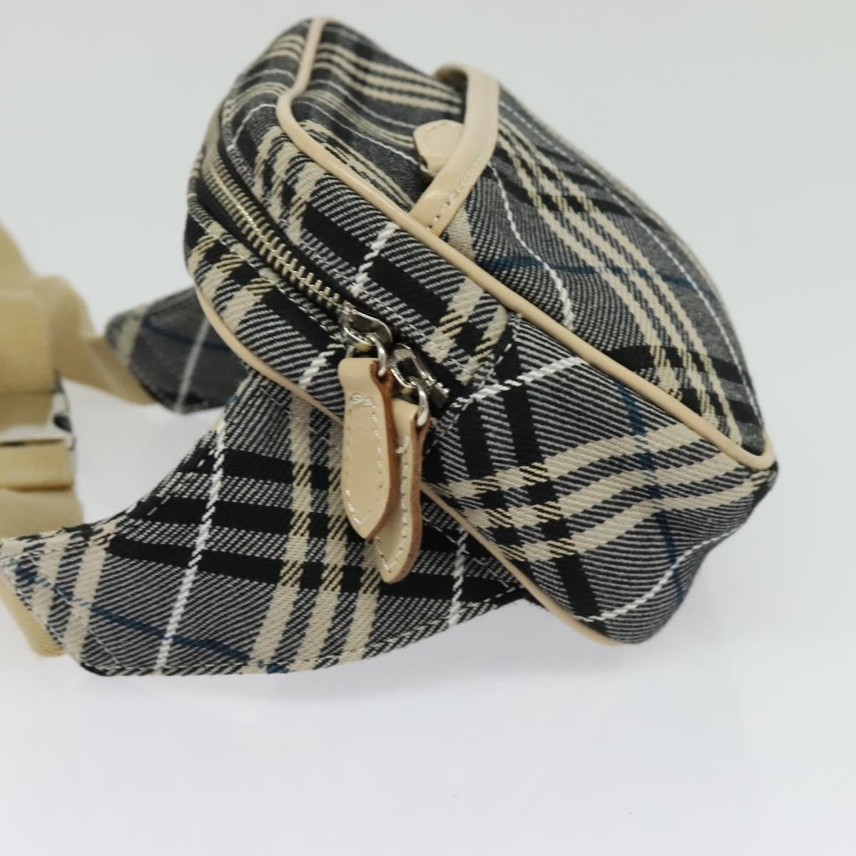 Burberry Waist Bag Vintage Check Canvas Blue Canvas Shoulder Bag Bag (Pre-Owned)