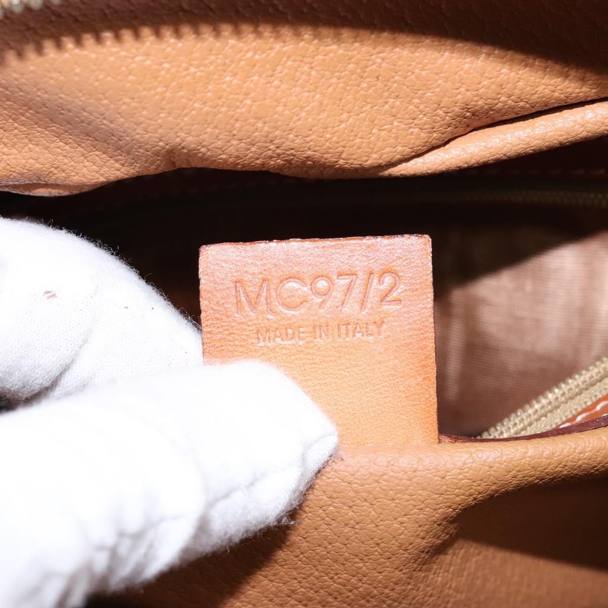 Celine Macadam Handbag Macadam With Leather Brown Canvas Handbag (Pre-Owned)