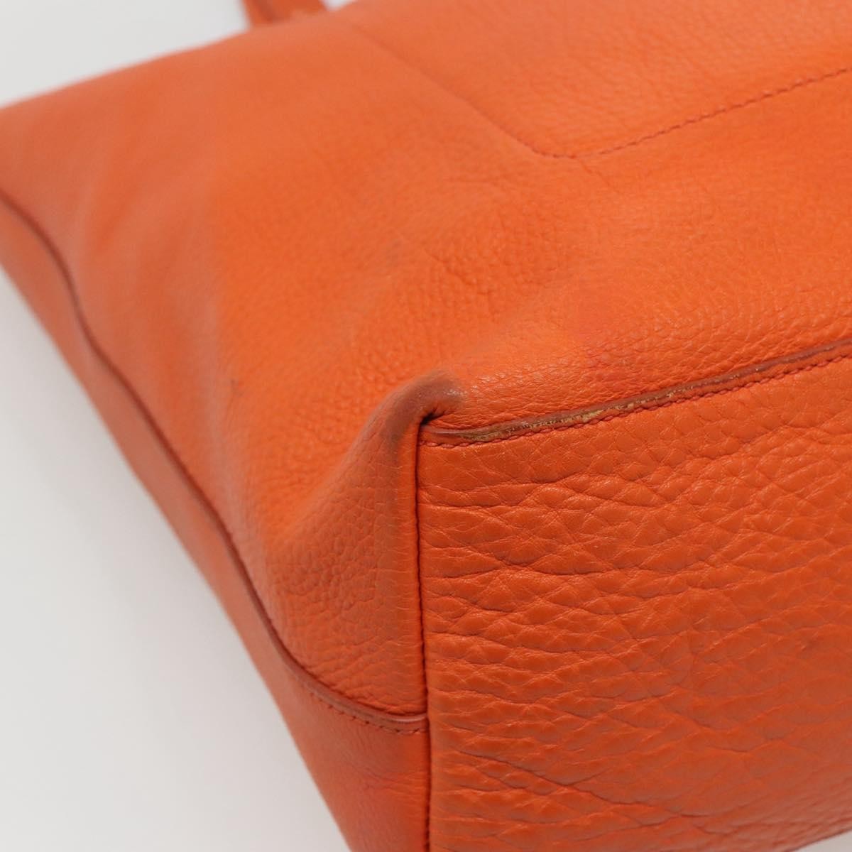Prada Vintage Tote Leather Orange Leather Tote Bag Bag (Pre-Owned)