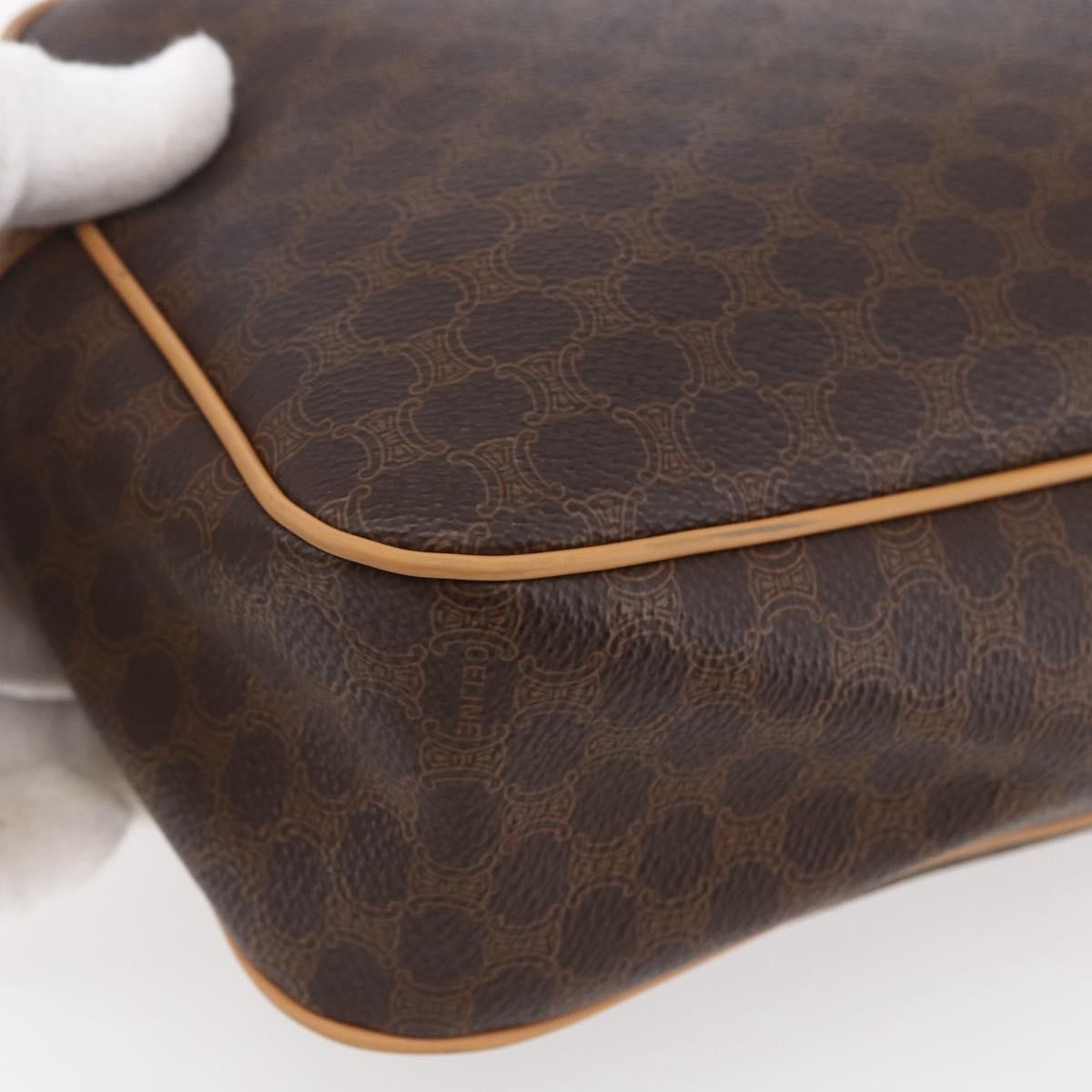 Celine Macadam Shoulder Bag Pvc Leather Brown Pvc Shoulder Bag Bag (Pre-Owned)