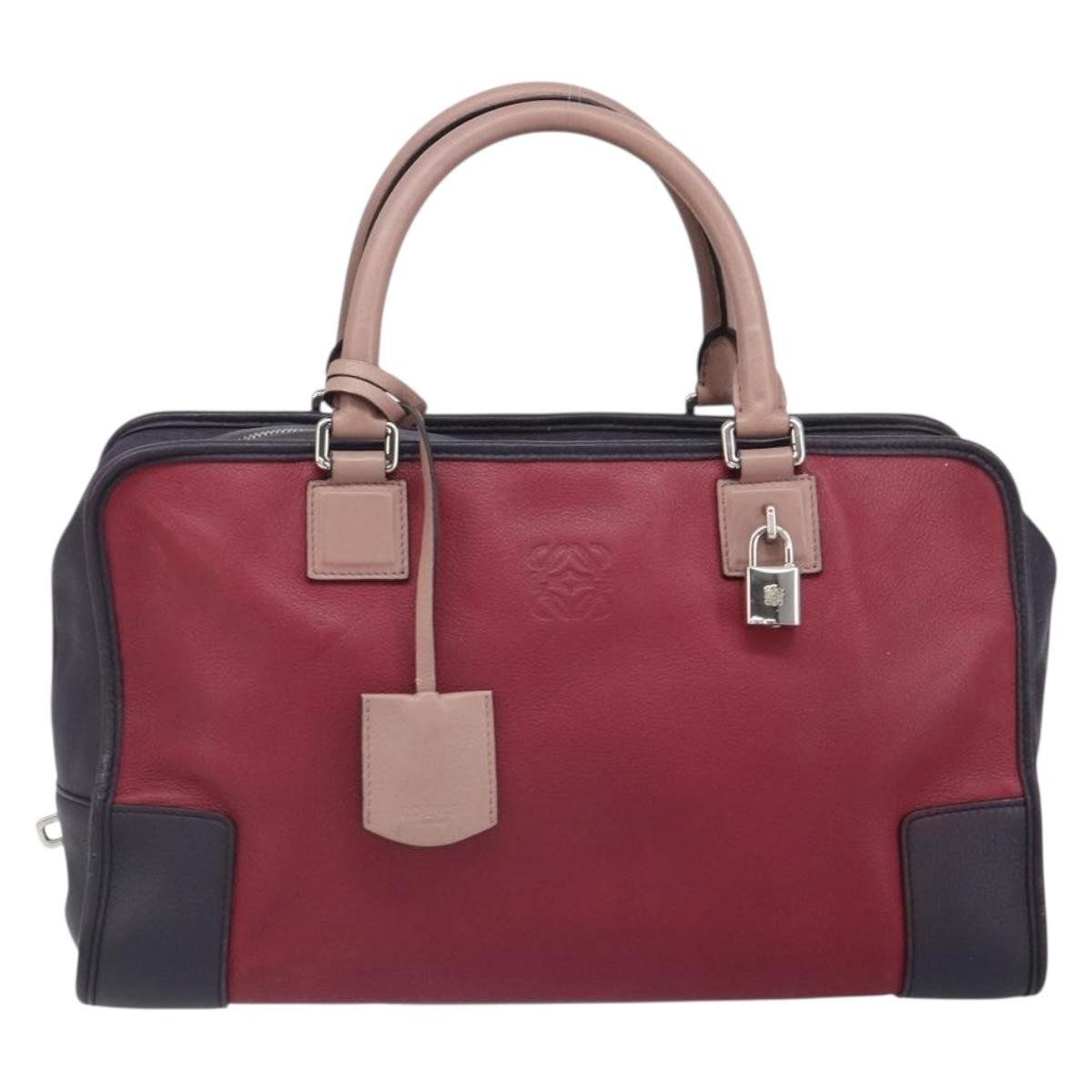Loewe Amazona Bag Leather Red Leather Handbag (Pre-Owned)