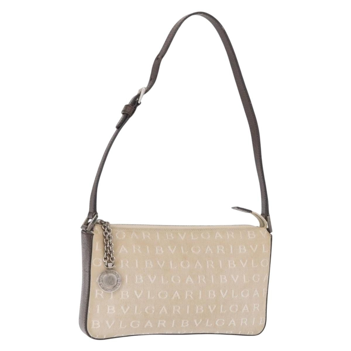 Bvlgari Pouch Canvas Beige Canvas Clutche & Pouche Bag (Pre-Owned)