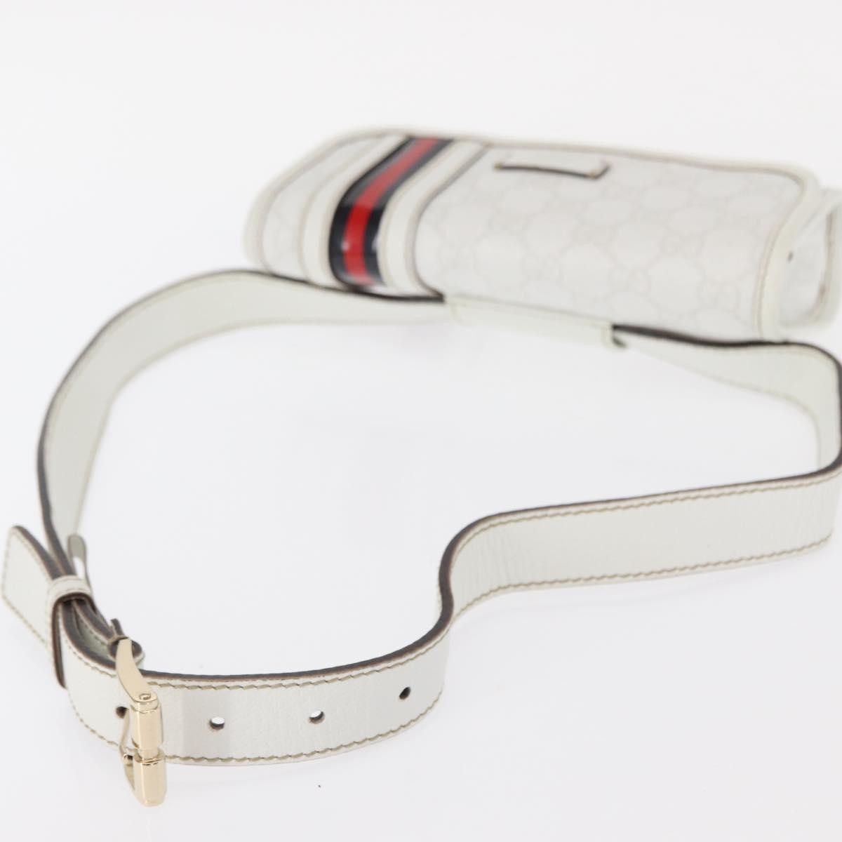 Gucci Sherry Line Waist Bag Gg Canvas White Canvas Shoulder Bag Bag (Pre-Owned)